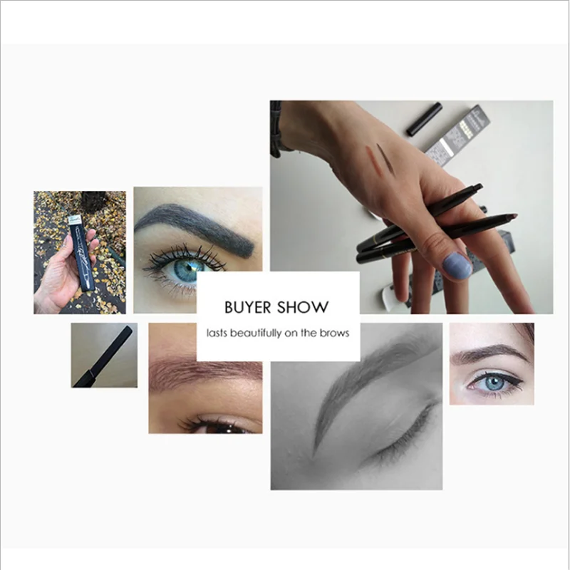 1pcs Automatic Rotating Double-Headed Eyebrow Pencil 5 Colors Waterproof Long-lasting Pen with Brush Eyes | Красота и здоровье