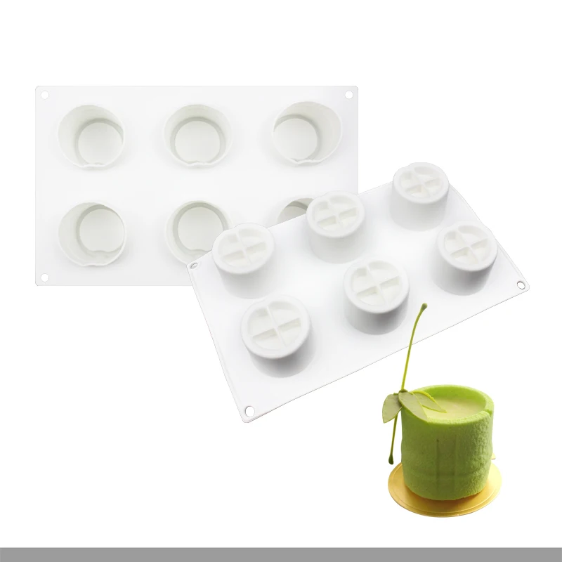 6 Cavity French Dessert Bamboo Shape Silicone Mousse Cake Mold Jelly Chocolate Candle Cupcake Mould Baking Tools | Дом и сад