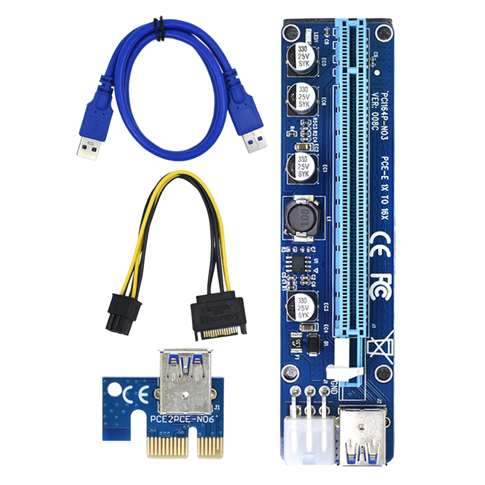 VER008C переходная карта PCI E 6 Pin 60 см кабель для майнера биткоинов|Компьютерные