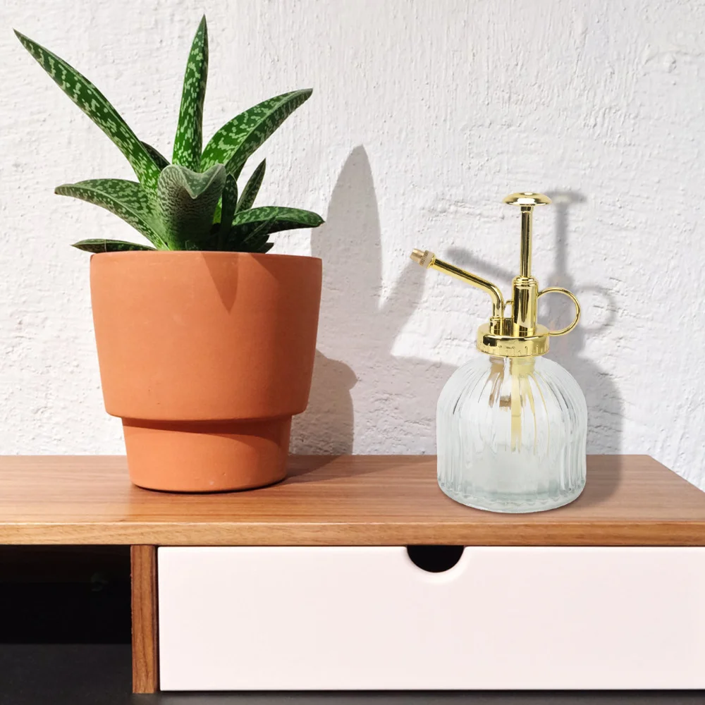 

1PC Glass Watering Can Retro Glass Mist Spray Kettle Portable Watering Pot Garden Art Watering Can Vertical Grain Glass Spray Bo