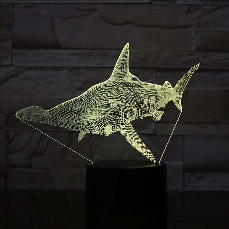 Светодиодный ночник Shark 3D креативный трехмерный светильник для детской спальни