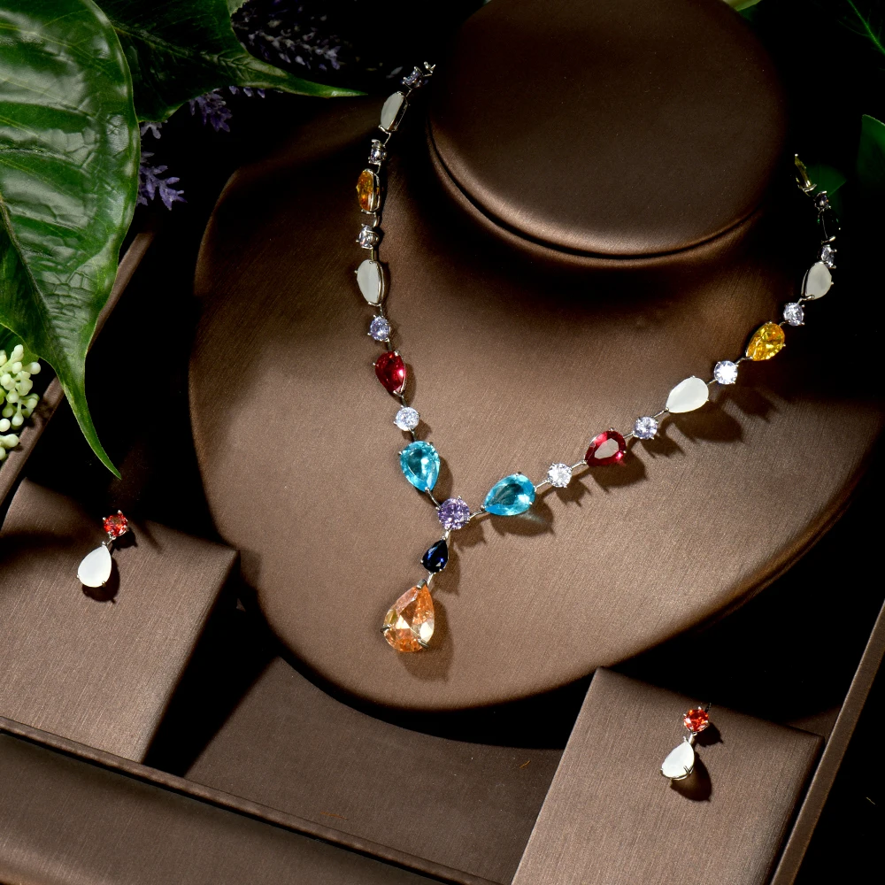 Комплект из колье и серёг с фианитом|Ювелирные наборы| |