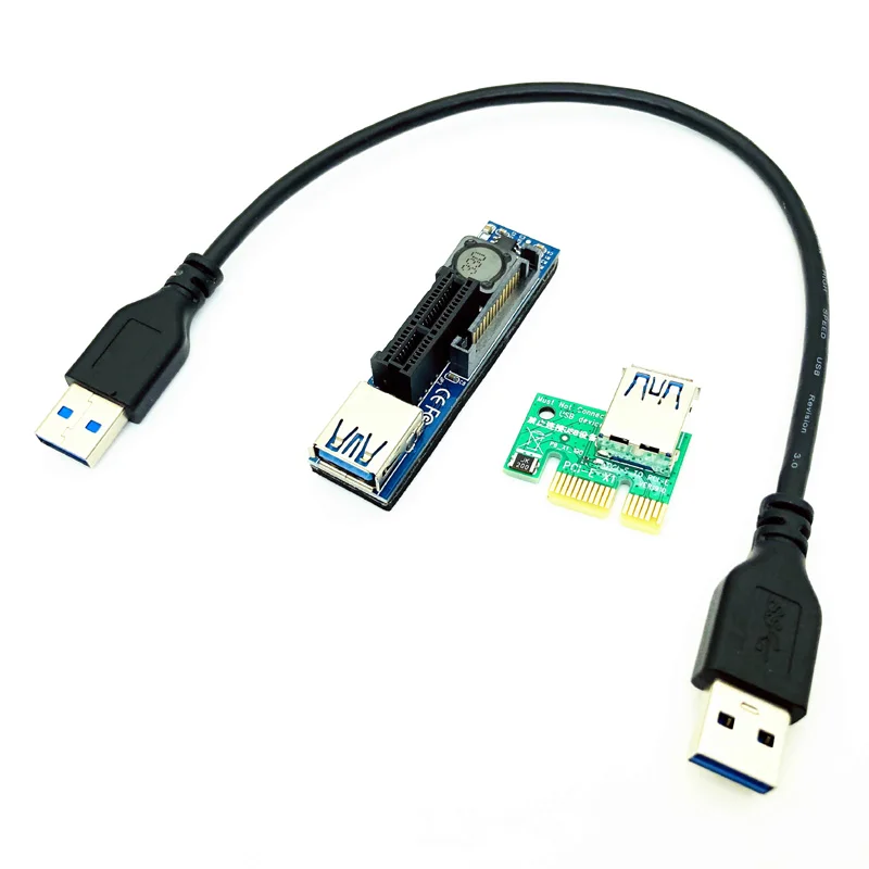 Переходник PCI-E Riser PCI Express 1X Extender Card Adapter 30 см Удлинительный кабель USB3.0 разъем PCIE X1