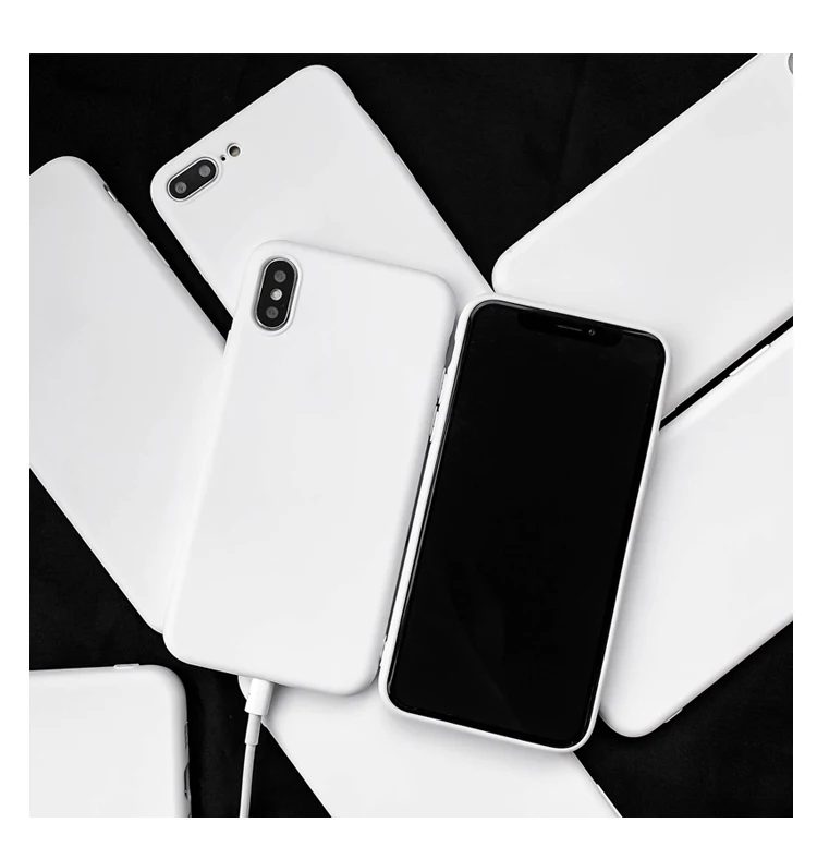 Силиконовый чехол для iphone 12 11 Pro XS Max XR X 8 7 6S 6 Plus SE 2020 белый матовый | Мобильные