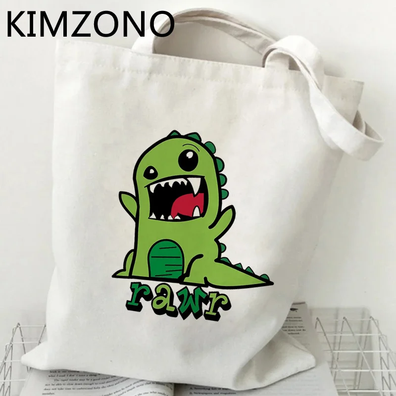 

Dinosaur shopping bag bolsa recycle bag cotton canvas shopper reusable bag jute cloth sac toile