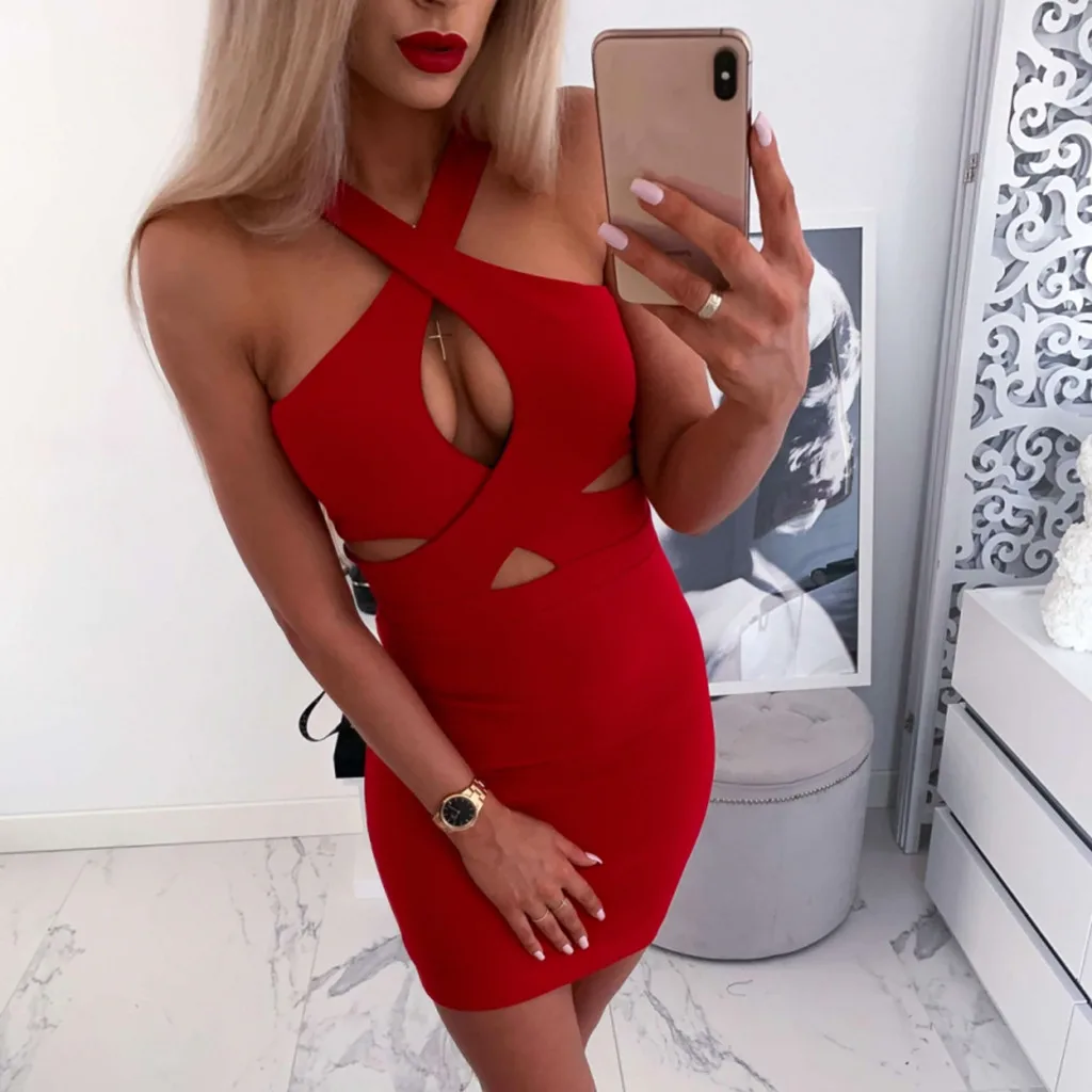 

Открытое платье 2020, женское праздничное платье с крестиком, летнее пляжное сексуальное вечернее платье без рукавов, мини-платье для ночного...