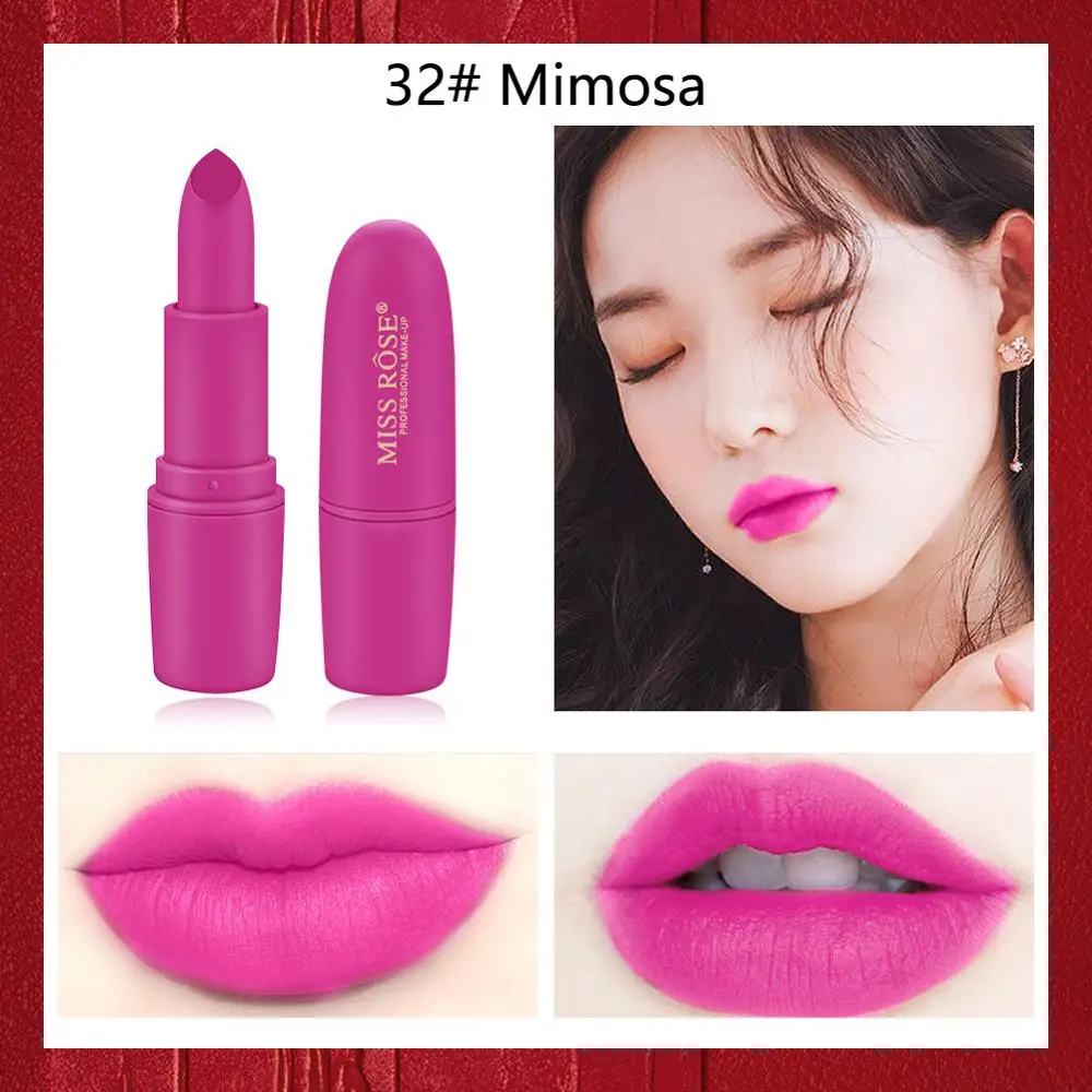 32 Miss Rose, матовая помада, сексуальная, красная, темная, вампирская, губная помада, водостойкая, стойкая, 7 видов цветов, 3,8, коричневая помада MS058 - Цвет: 32