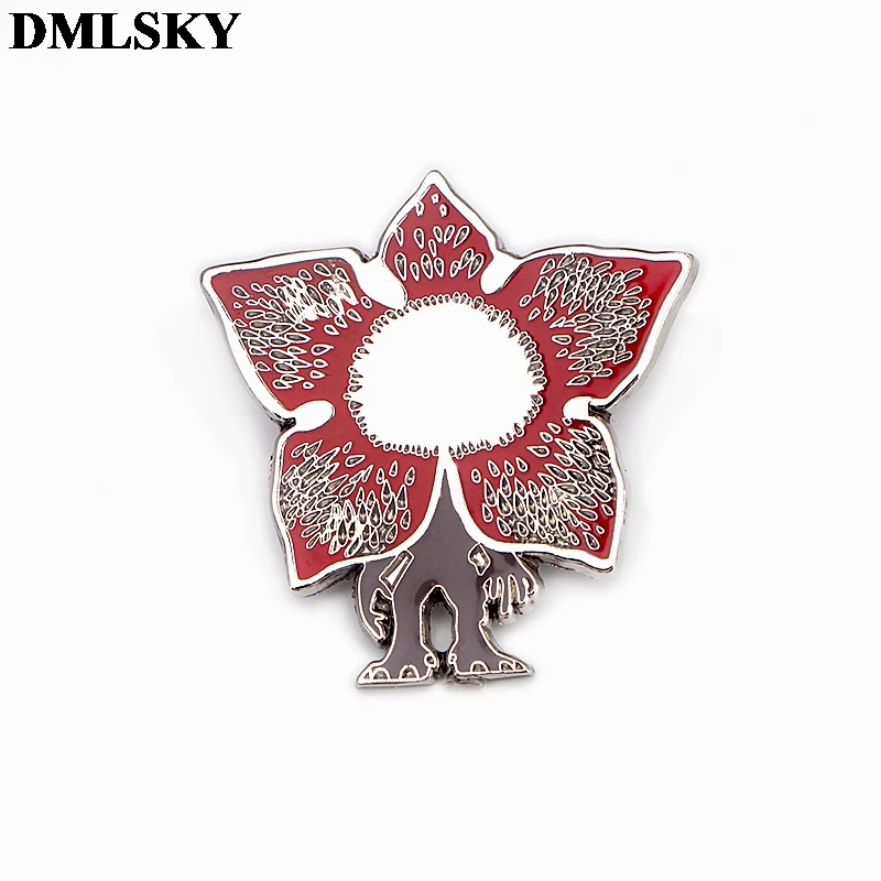 DMLSKY странные вещи Demogorgon мультфильм Металлические Булавки эмалированные Броши для женщин мужчин нагрудные булавки значок для рюкзака джинсовая брошь M3799
