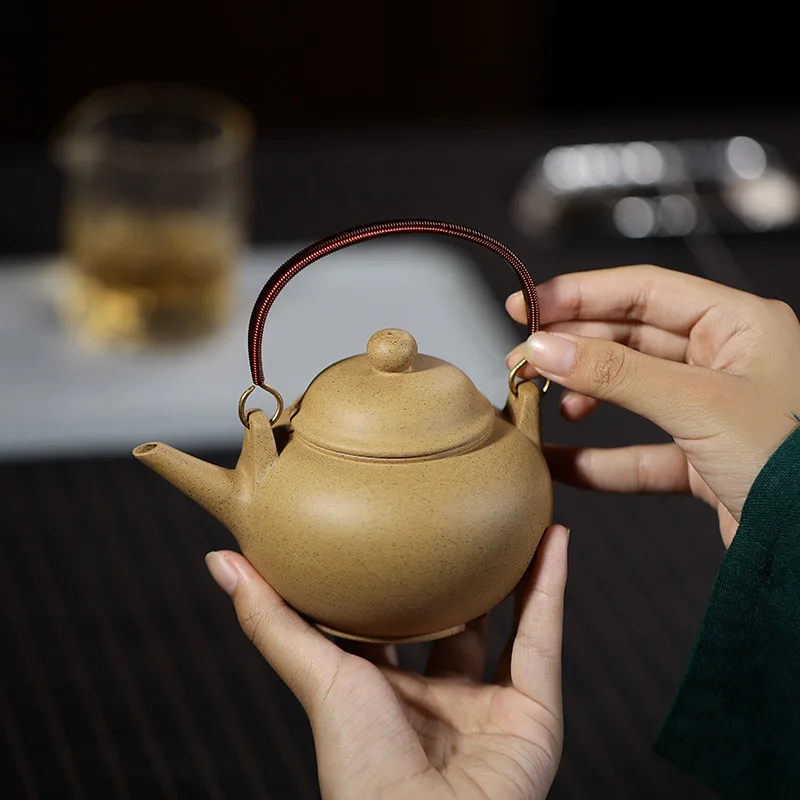 

Глиняный Чайник, прямые продажи с завода] сырая руда, полный ручной горизонтальный чайник с лучом, чайный горшок с одним отверстием, специал...