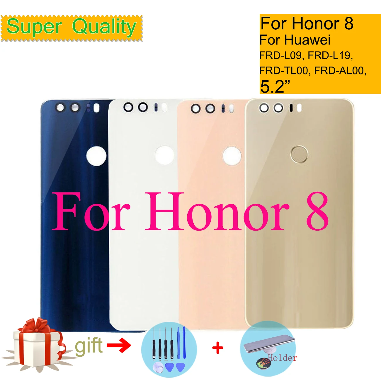 5,2 дюйма, для huawei Honor 8, FRD-L02, FRD-L04, 8, двойной FRD-L09, FRD-L19, корпус, крышка батареи, заднее стекло, задняя дверь, Корпус Корпуса