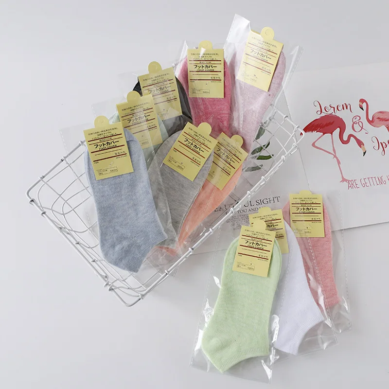 Женские хлопчатобумажные носки башмачки Повседневные с широкими полосками