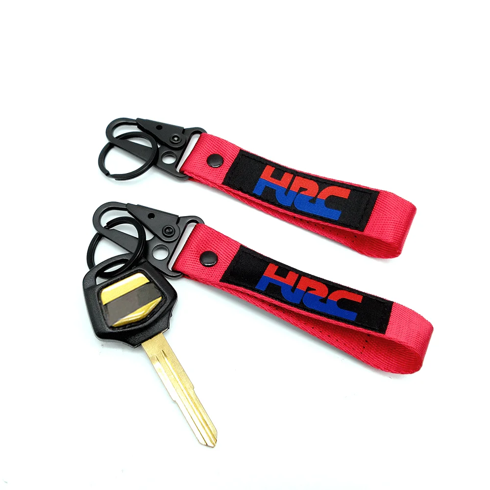 

New Motorcycle Red Embroidery Key Holder Chain Keychain For Honda HRC CBF CBR 250R CBR600RR CBR1000RR VFR Strap Key Ring Keyring