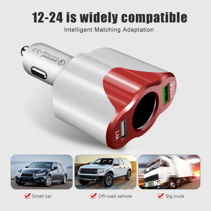 Быстрая зарядка мульти-Функция Автомобильная зажигалка 2 Порты usb для автомобиля смартфон AS99