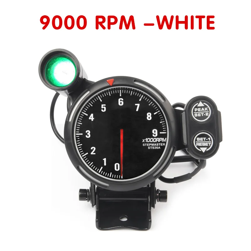 9000RPM-white Новая обновленная версия 9000 об/мин 11000 об/мин 80 мм светодиодный Тахометр гоночный автомобиль переоборудованный инструмент тахометр с сигнальной лампой - Цвет: 9000RPM-white