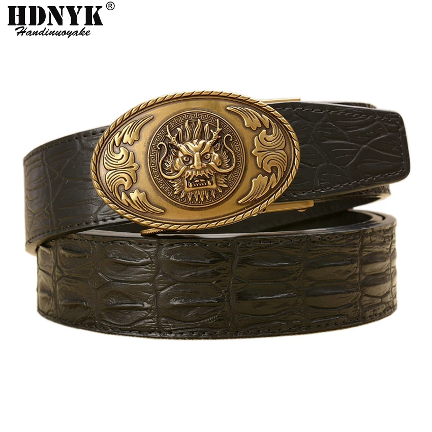 New Designer Men's Belts Luxury Man Fashion Genuine Leather Cowskin Belt for Men High Quality Automatic Buckle Male Waist Strap