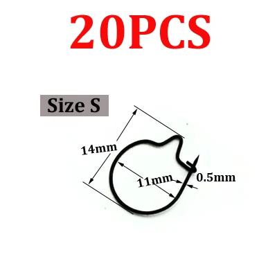 20PCS-S 20 шт. рыболовный опарыш для ловли карпа, зажимы для волос Chod, рыболовные приманки, кольца, крючки, приманка, Sting Boilie, шпилька, живая приманка, приманка, крючки - Цвет: 20PCS-S