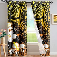 toaddmos polynesian hibiscus floral design blackout curtain premium living room bedroom sunblind home window decoration cortina