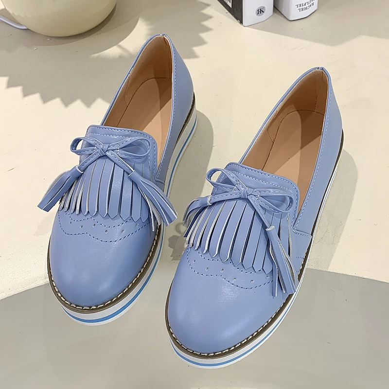 

2021 круглый носок PU женские ботинки-Лоферы без шнуровки; Ботинки на резиновой платформе для женщин; Туфли с подошвой из вулканизированной ре...