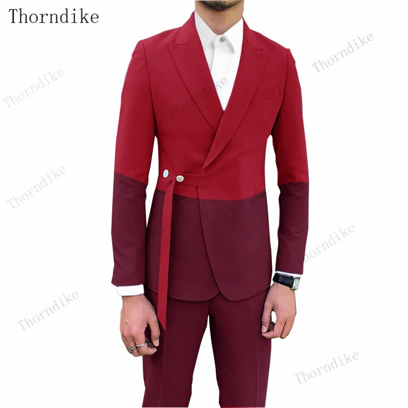 Новинка! Мужской облегающий смокинг Thorndike красного фиолетового синего цветов