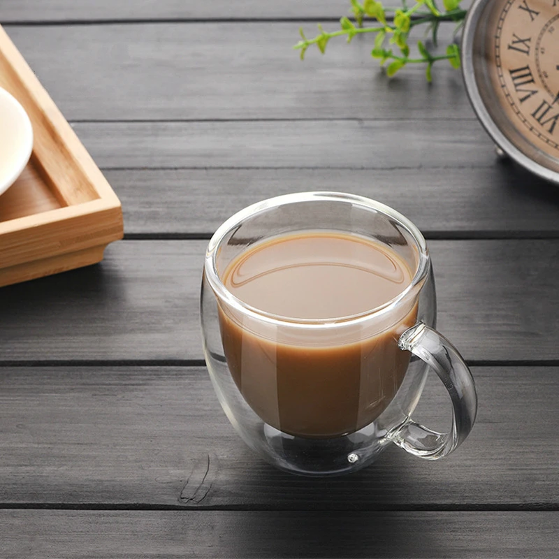 

Mini Bodum Double Wall Glass Design Espresso Mug Anti Scald Handgrip Nespresso Tea Latte Coffee Cup Tasse Chat Swig Taza Gato