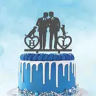 Персонализированный Топпер для свадебного торта для геев, персонализированный мужской Топпер для свадебного торта с именем на заказ, украшение для свадебной вечеринки для геев