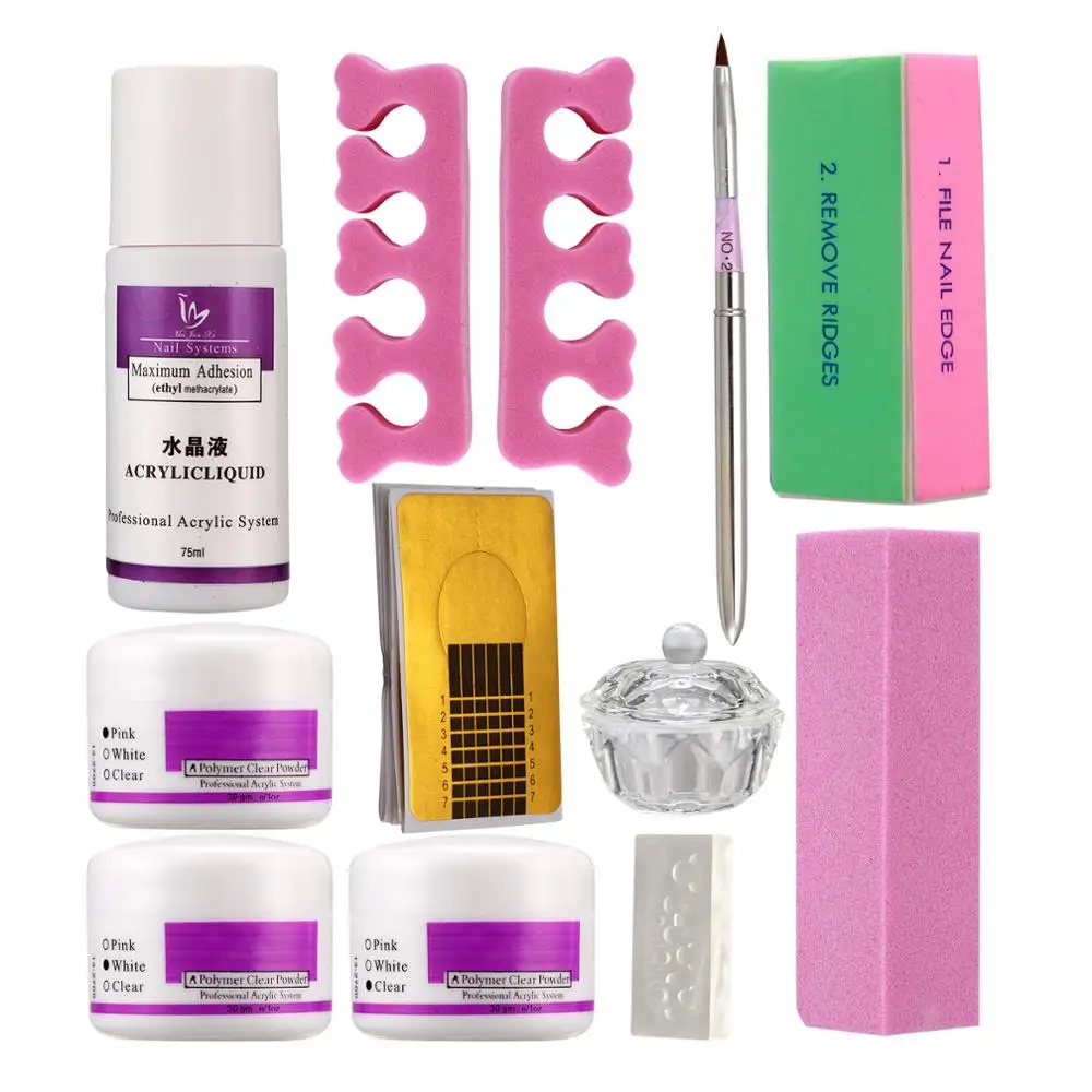 Набор для дизайна ногтей Anmas Rucci 11 в 1 акриловая жидкая пудра творчества буферный