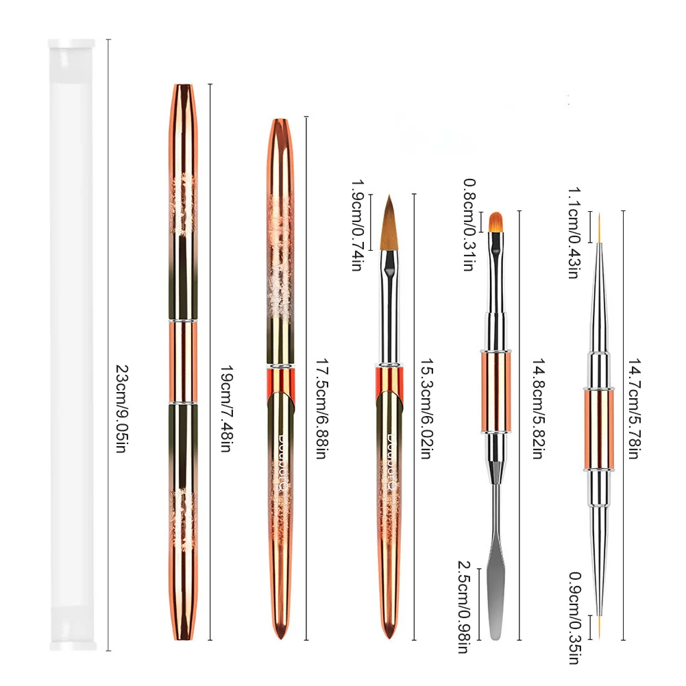 

Double Head Nail Art Brush Nail Art Liner Brush Dotting Pen Reusable Nail Painting Manicure Tool for Home Use Salon