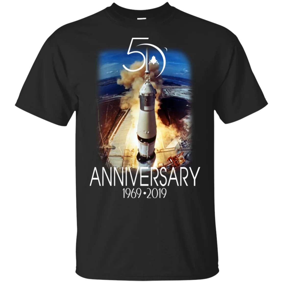 

Футболка Apollo 11, 50-я годовщина, Saturn V Launch, лунная миссия, черная, M-3Xl 2019, Футболки унисекс