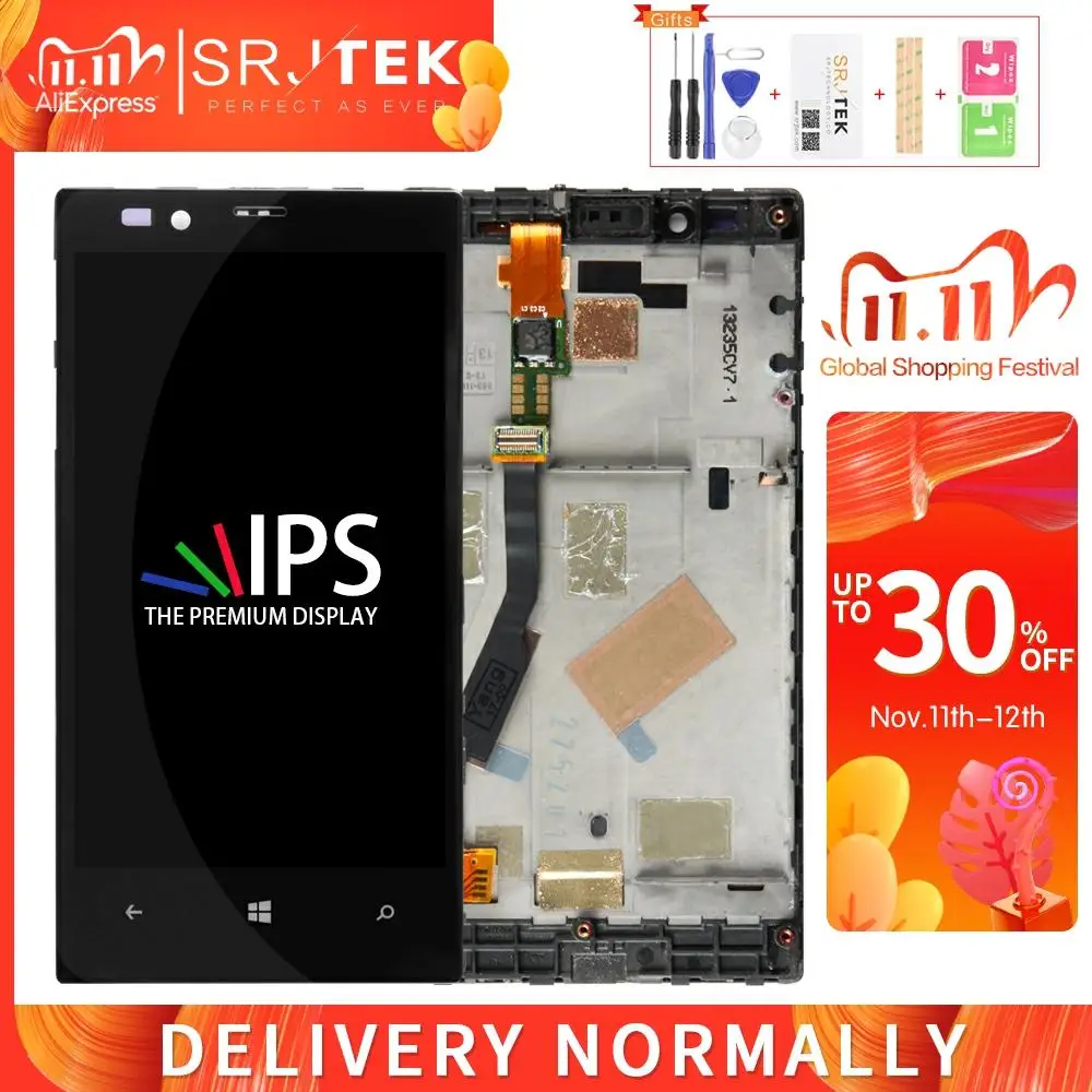 Srjtek LCD для Nokia Lumia 720 дисплей сенсорный экран с рамкой дигитайзер сборка N720