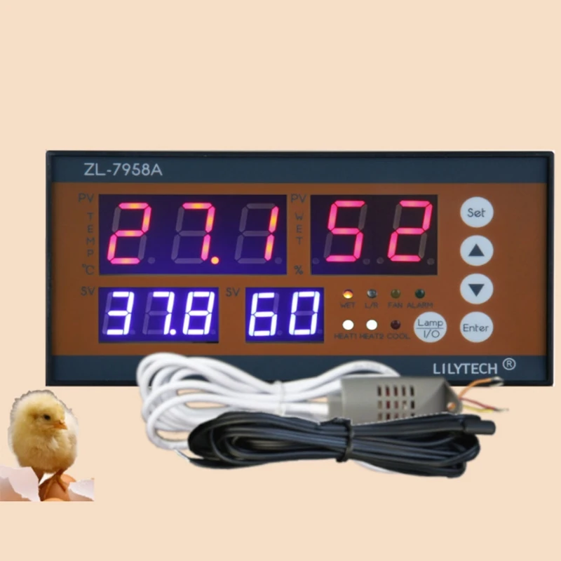 

69HF цифровой автоматический контроллер инкубатора, контроллер инкубатора для яиц, инкубатор с контроллером температуры и влажности