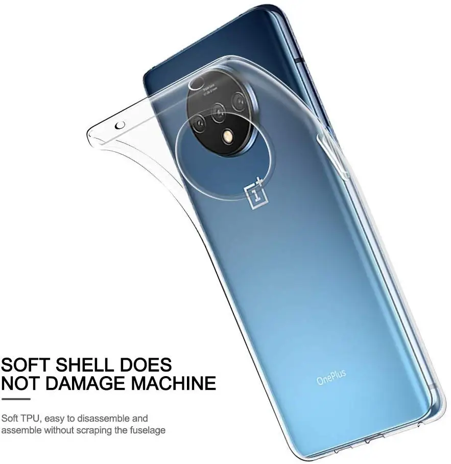Силиконовый чехол OnePlus 7T ультратонкий прозрачный мягкий из ТПУ для One Plus Pro