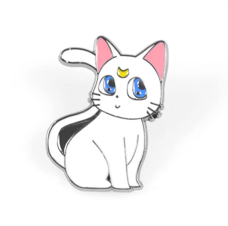 Брошь из сплава в японском стиле аниме Луна косплей мультфильм Черный кот Белый