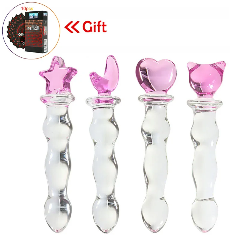 Анальный из прозрачного стекла фаллоимитатор Анальная пробка для женщин гей