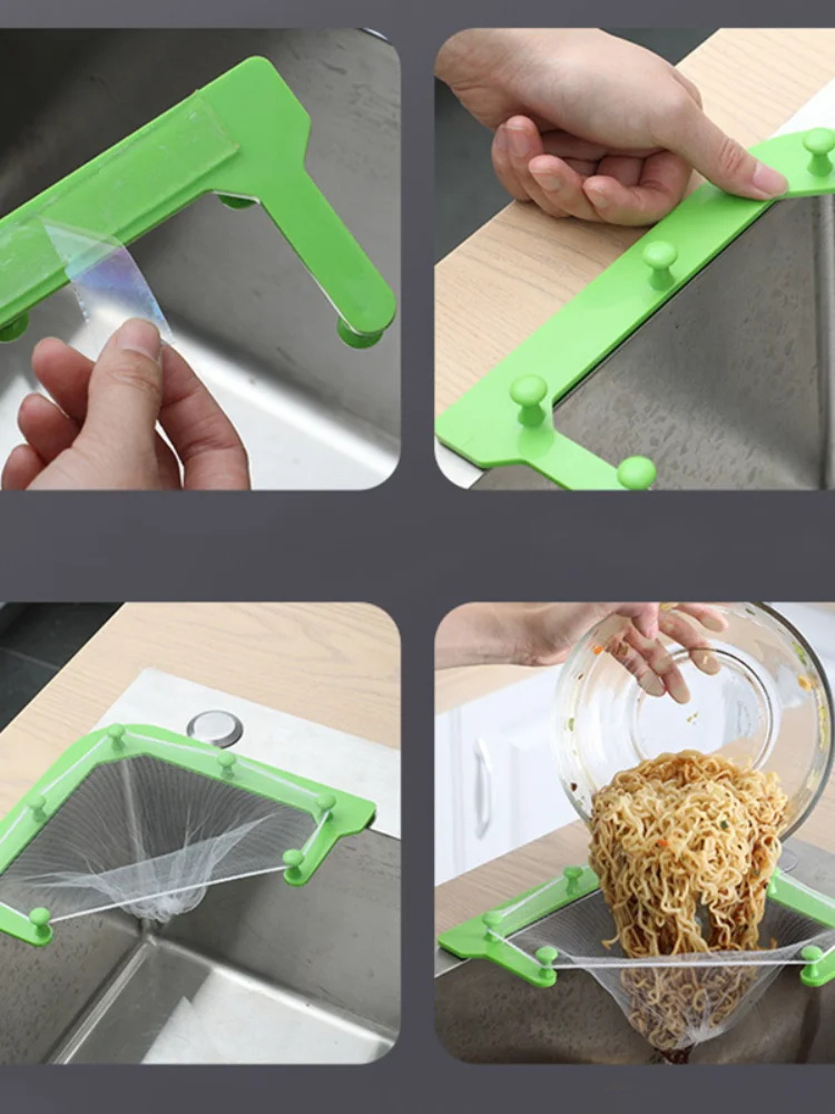 kitchen sink filter sets leftovers sink mesh triangle rack strainer bags trash gadget set drainage accessories drain waste bins free global shipping