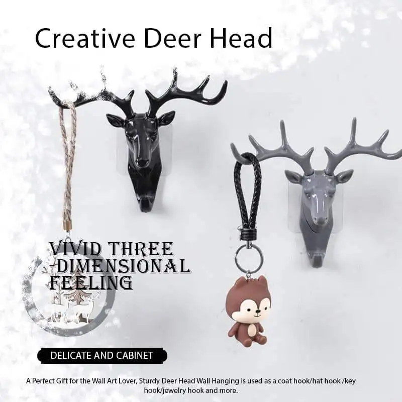 Креативный настенный крючок с головой оленя винтажные рога для одежды шляпы