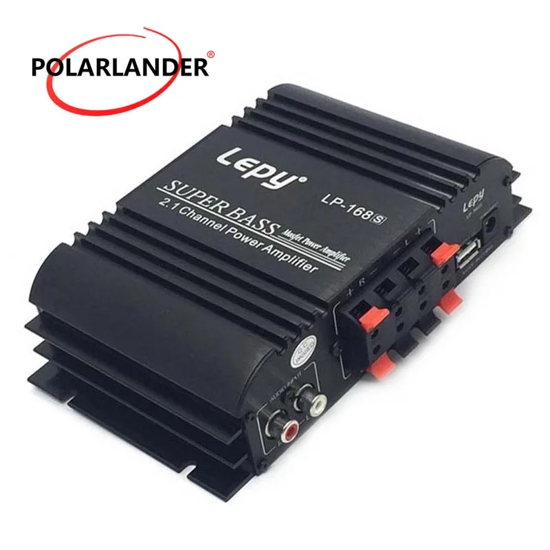 Amplificador lepy LP-168S para coche, Subwoofer de potencia de 12V, 2,1 canales, Audio automático con función AUX, salida de graves, sonido estéreo HiFi