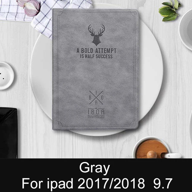 Gray Essidi для ipad 9,7 защитный чехол для планшета из искусственной кожи чехол для ipad 6 Air 2 Smart Auto Wake and Sleep Складная подставка - Цвет: Gray