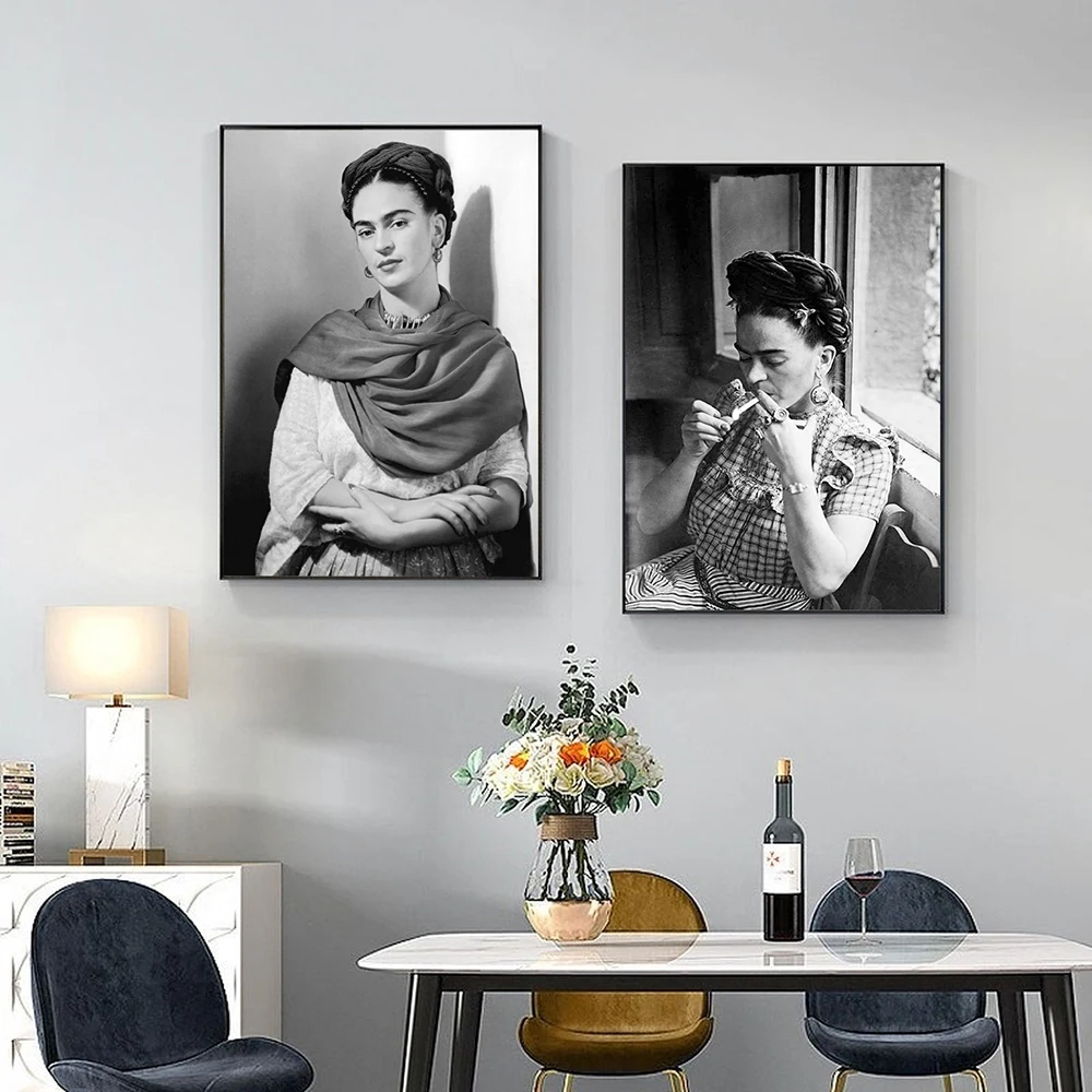 

Modern Wall Art Poster Canvas Painting Woman Smoking Famous Writer Posters Prints Wall Picture Poster Black And White Painting