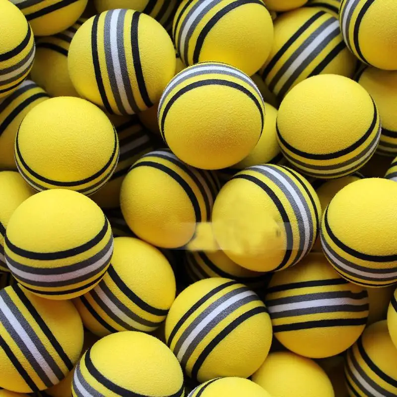 

50Pcs Yellow Golf Sports Sponge Balls Indoor Outdoor Training Practice Foam