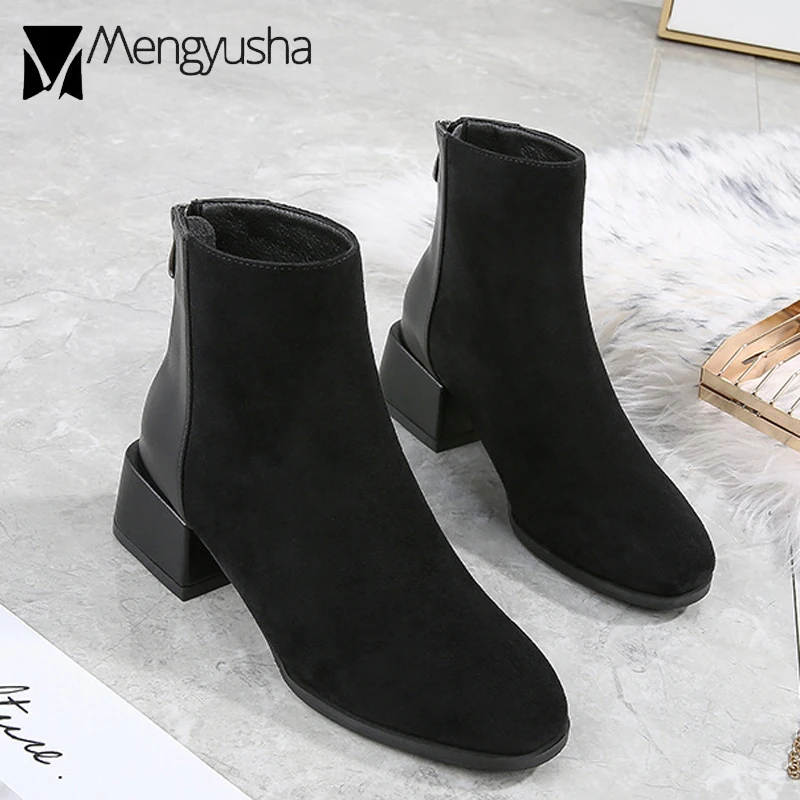 Обувь на плюшевой подкладке зимние сапоги для женщин из кусков меховая отделка