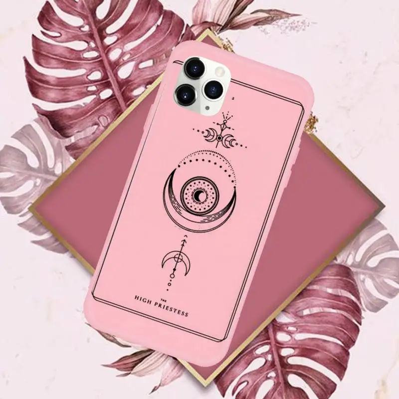 

design aesthetic fashion Tarot Phone Case Candy Color for iPhone 11 12 mini pro XS MAX 8 7 6 6S Plus X SE 2020 XR