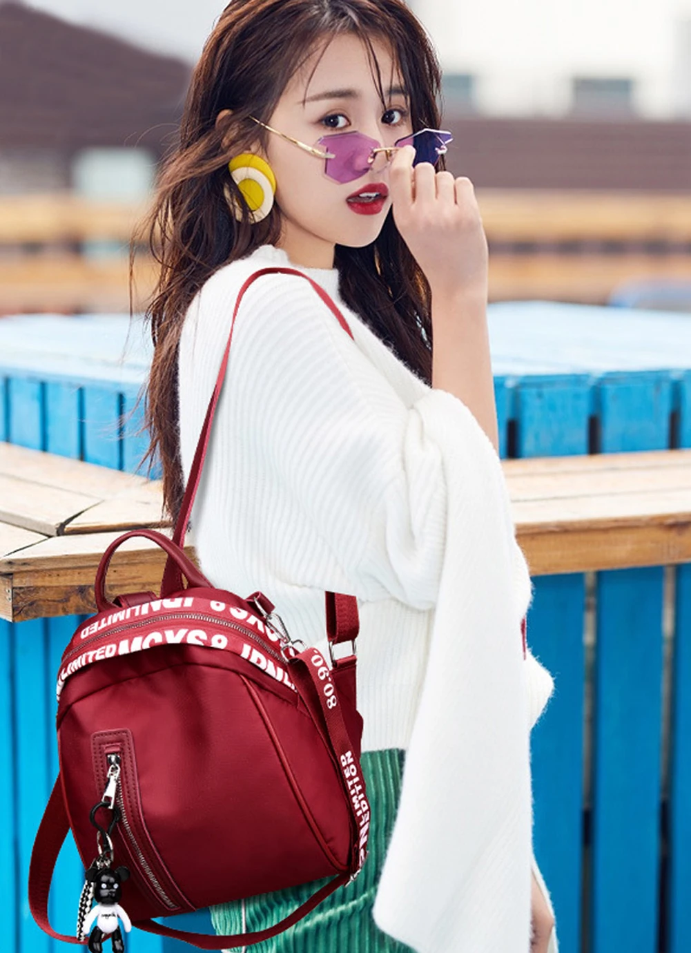 Женский рюкзак с защитой от кражи классический из ткани Оксфорд орнаментом