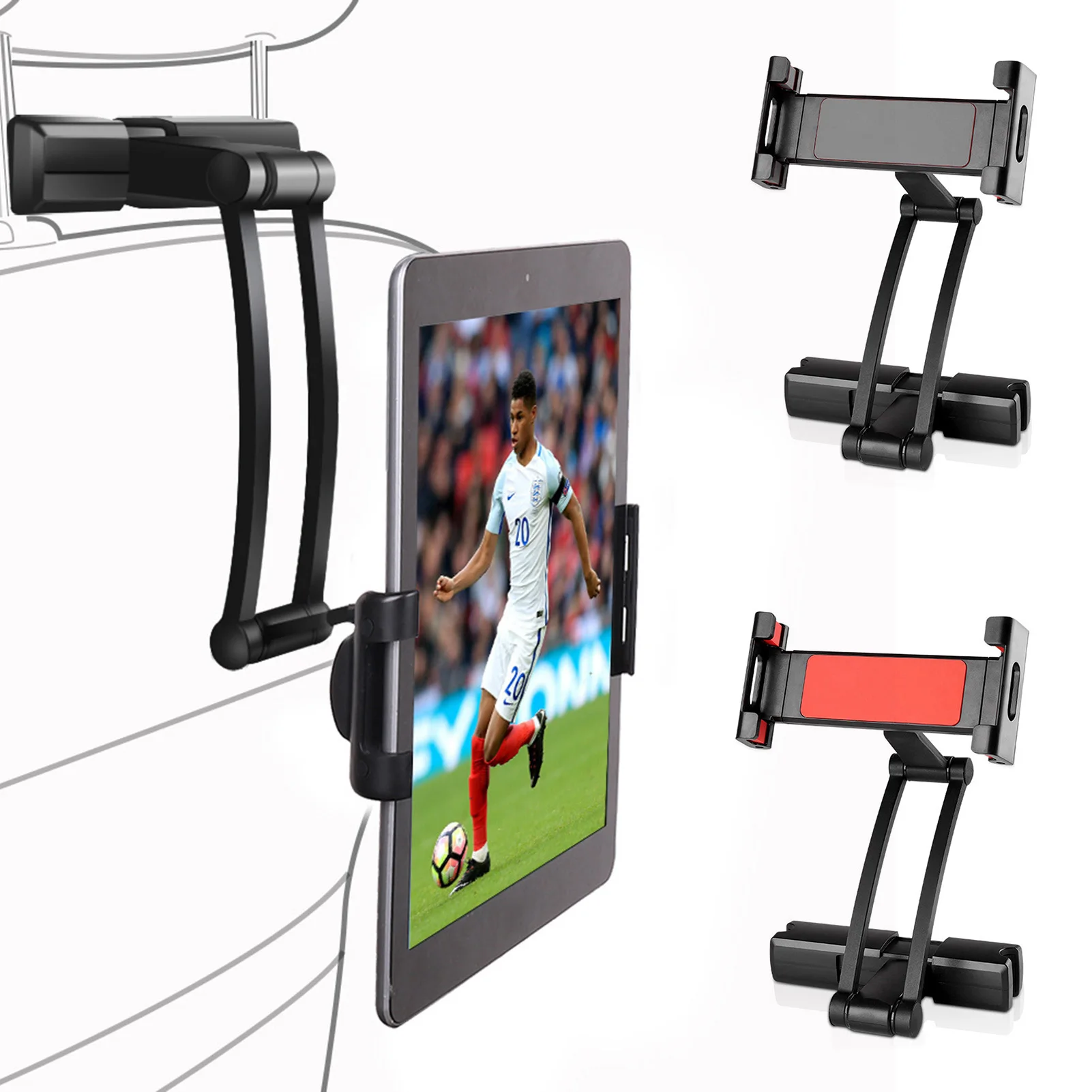 

Car Headrest Tablet Mount 360 Degree Adjustable Car Pillow Mobile Phone Holder Tablet Stand Back Seat Headrest Mount Bracket