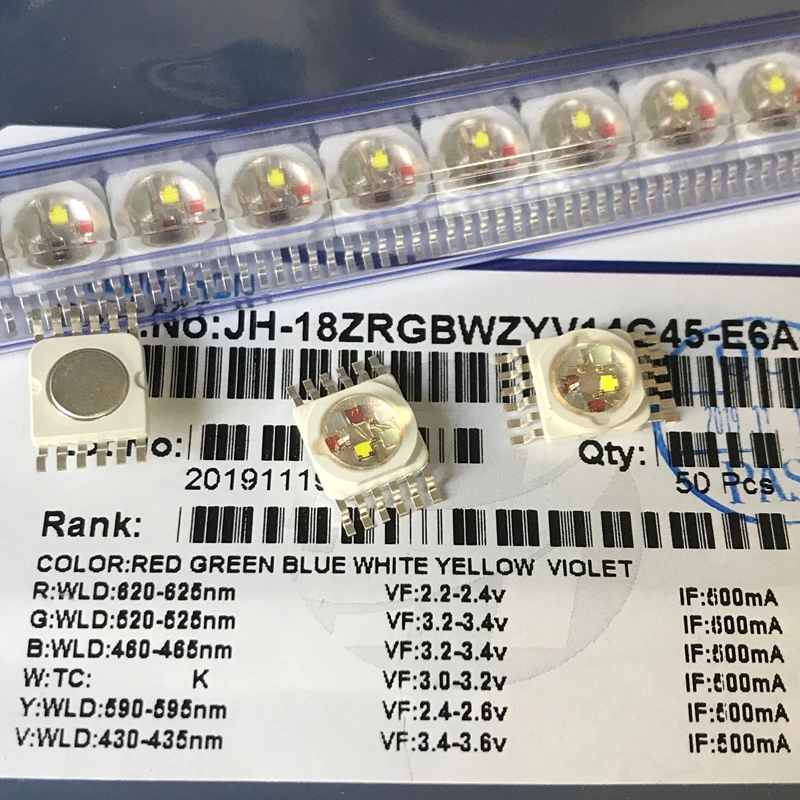 Светодиодные кристаллы RGBWYV 6 в 1 5 шт./лот 18 Вт для светодиодных ламп