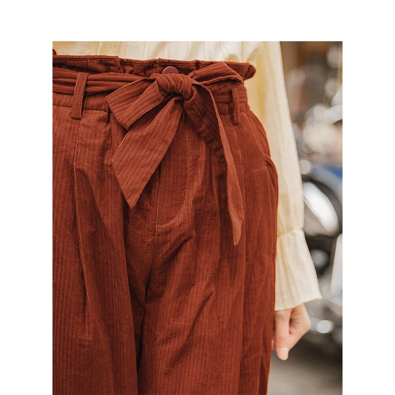 INMAN/весенне-осенние модные вельветовые штаны-шаровары из чистого хлопка с