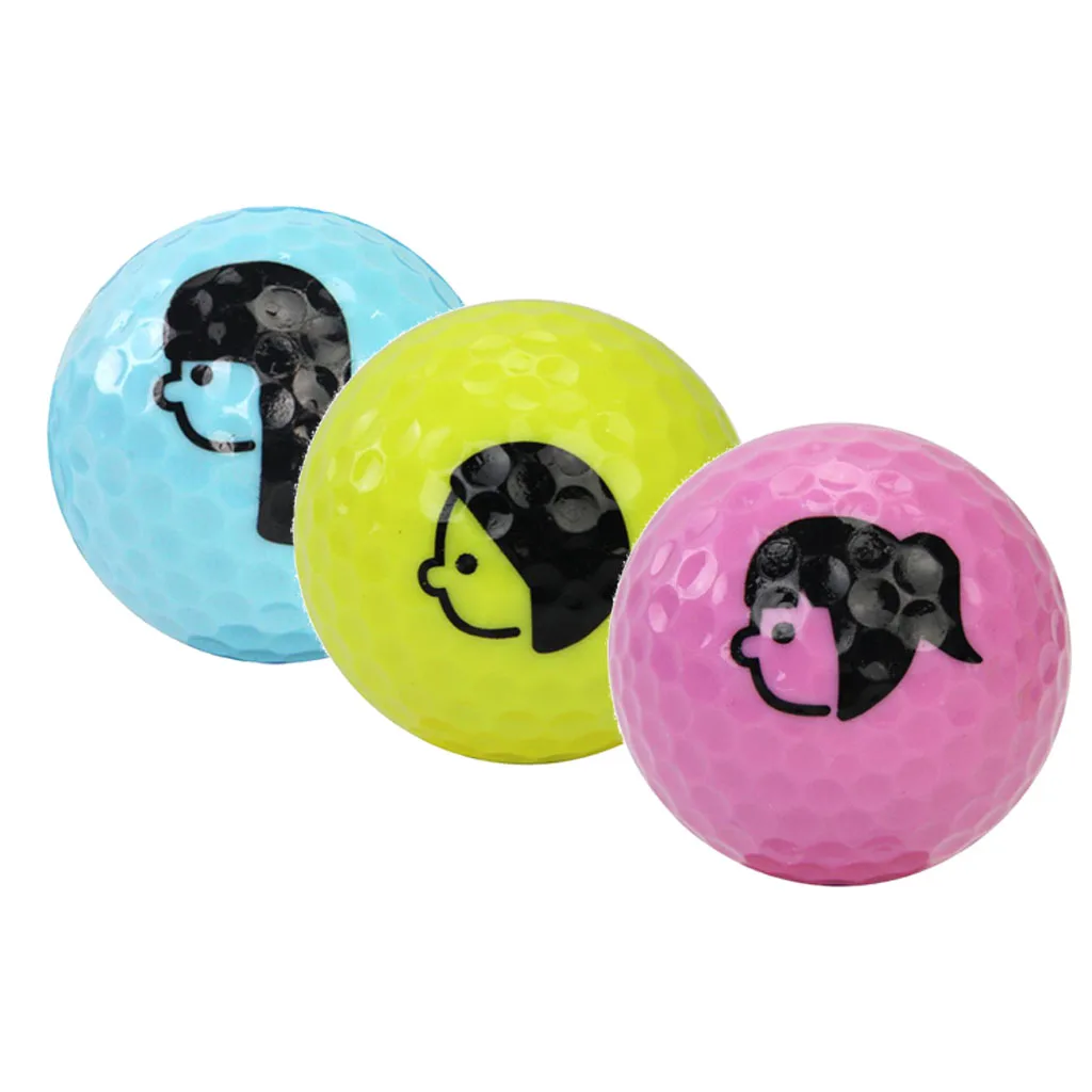 Двухслойные Резиновые Милые мячи для гольфа сменные тренировочные начинающих