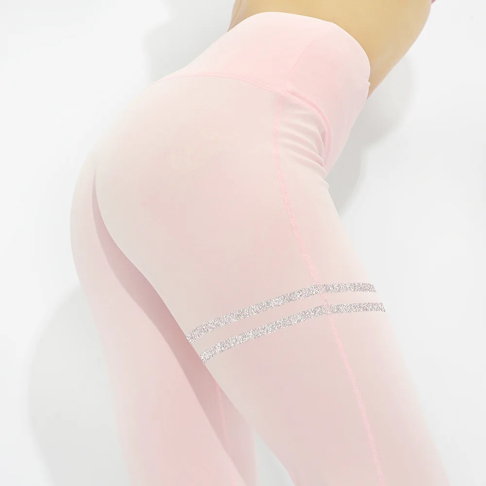 

Printed Mesh Peach Blossom Lily Belly High Waist 2021 New Women's Leggings Fitness Sweat Absorption Breathable Women's Tights
