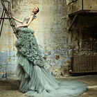 Шикарные Свадебные пышные платья из тюля с оборками 2020, женское длинное платье со шлейфом для выпускного вечера, вечернее официальное платье для фотосессии