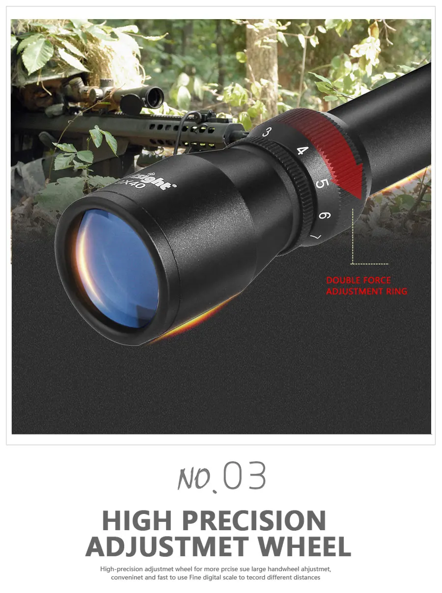 Бу 3-9x40 Riflescope охотничий снайперский область олень прицел охотничьи прицелы пневматическое оружие открытый оптический прицел с прицельной сеткой область