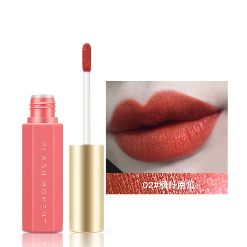 Сексуальный оранжевый красный цвет матовый блеск для губ легко носить прочный
